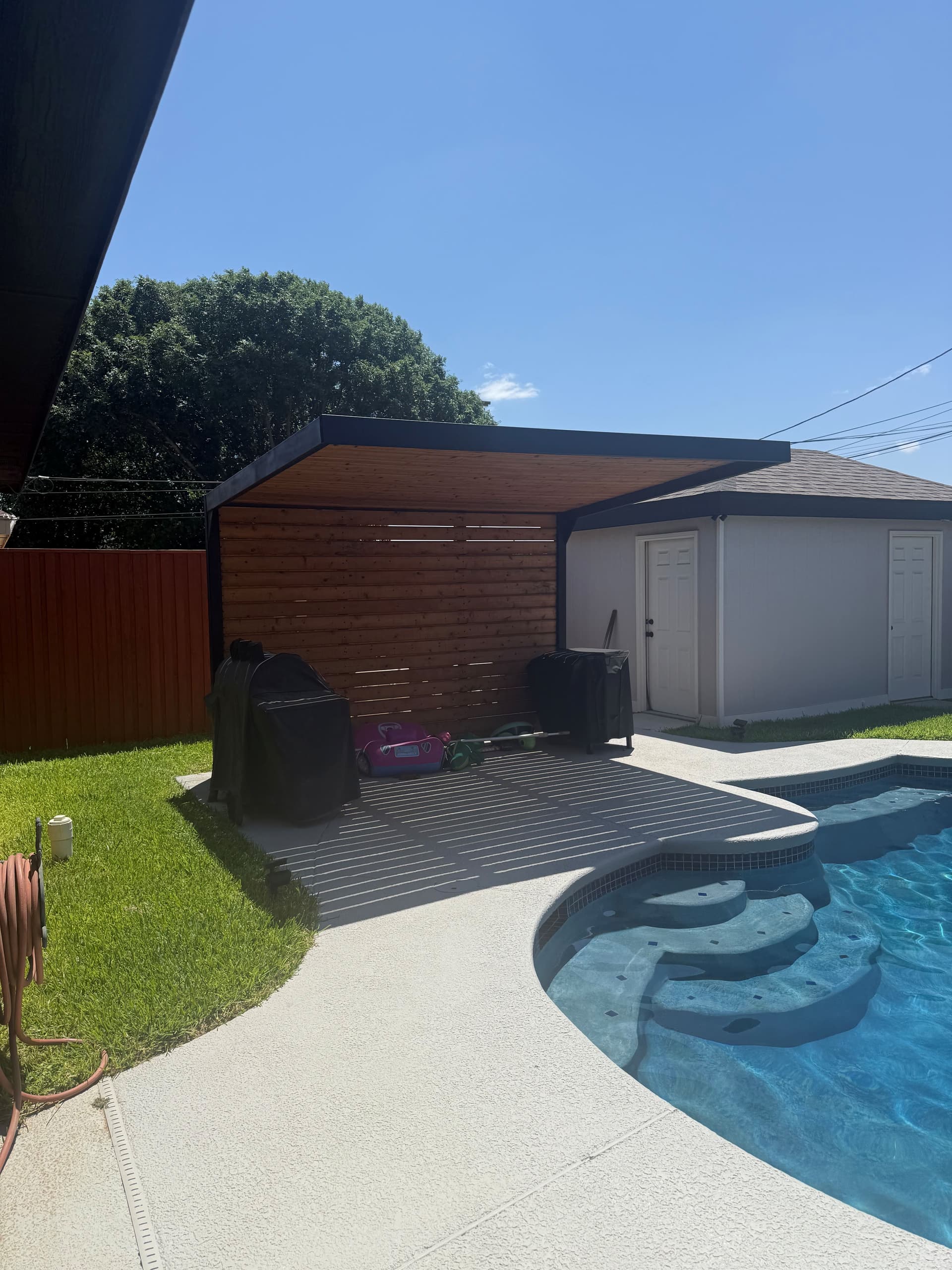 Custom Pergola Installation Next to the Pool in Odessa TX image