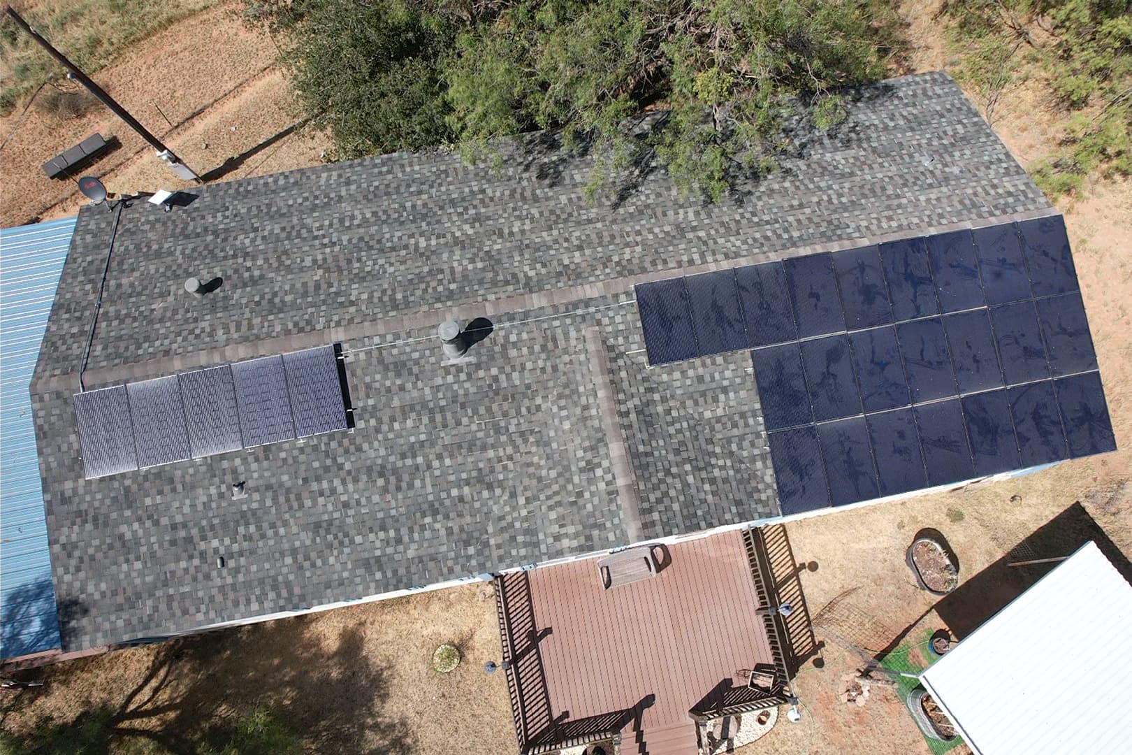 Gallery photos for Shingle Roof Replacement and Solar Detach Reset in Big Spring TX: Image #1